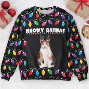 Meowy Catmas Christmas Funny Cats, Personalized…