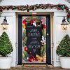 Merry Christmas and Happy New Year Door Decoration – Christmas Door Cover For Family
