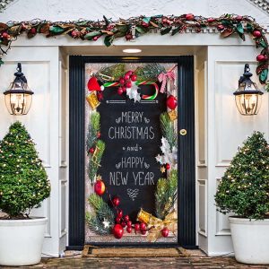 merry christmas and happy new year door decoration christmas door cover for family.jpeg