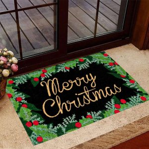 Merry Christmas Doormat Holiday Christmas –…