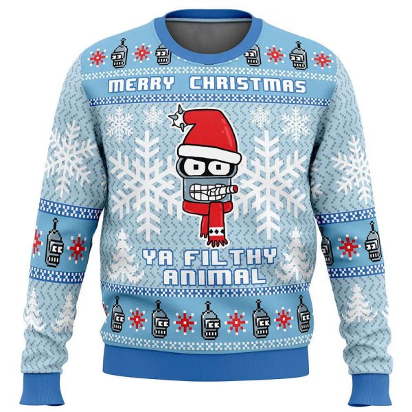 Merry Christmas Ya Filthy Animal Futuramas Ugly Christmas Sweater, Gift For Christmas