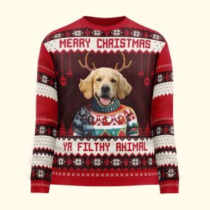 merry christmas ya filthy animal personalized photo ugly sweater for men and women 1.jpeg