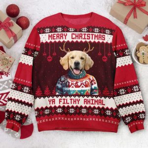 merry christmas ya filthy animal personalized photo ugly sweater for men and women.jpeg