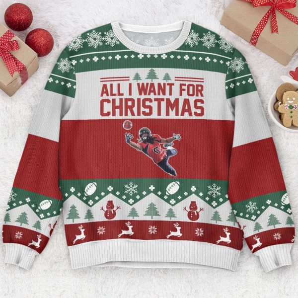 More Time Play Football, Personalized Photo Ugly Sweater, For Men And Women