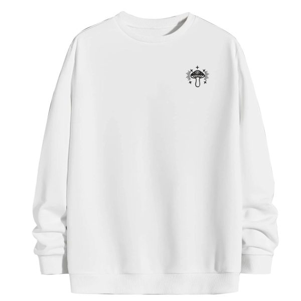 Mushroom Embroidered Crewneck, Embroidered Sweatshirts For Music Lovers