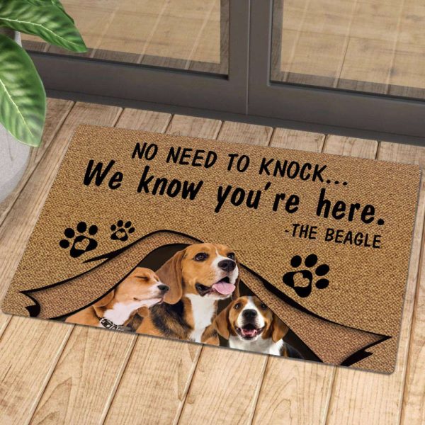 No Need To Knock Beagle Doormat – Xmas Welcome Mats – Gift For Dog Lovers