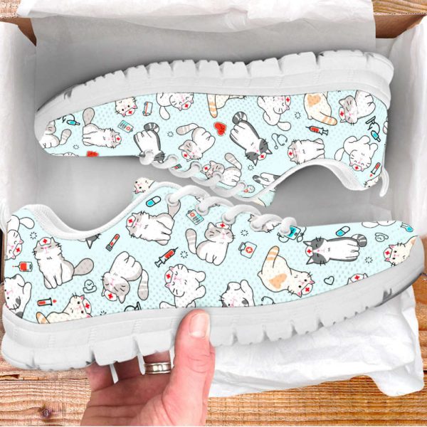 Nurse Cats Pattern Sneakers Walking Running Lightweight Casual Shoes For Men And Women