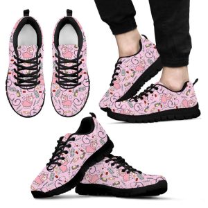 nurse llama pink pattern shoes fashion sneakers walking running lightweight casual shoes for men and women 1.jpeg