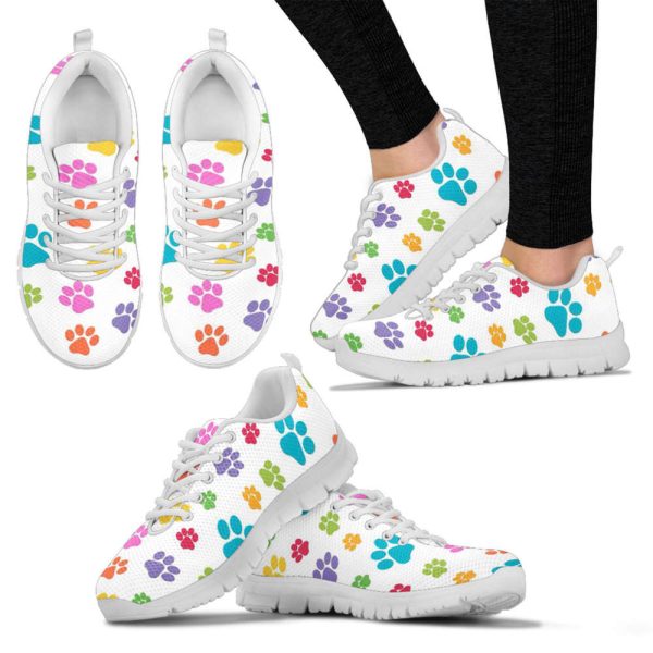 Paw prints Women’s Sneakers, Mother’s Day Gifts For White Sneakers