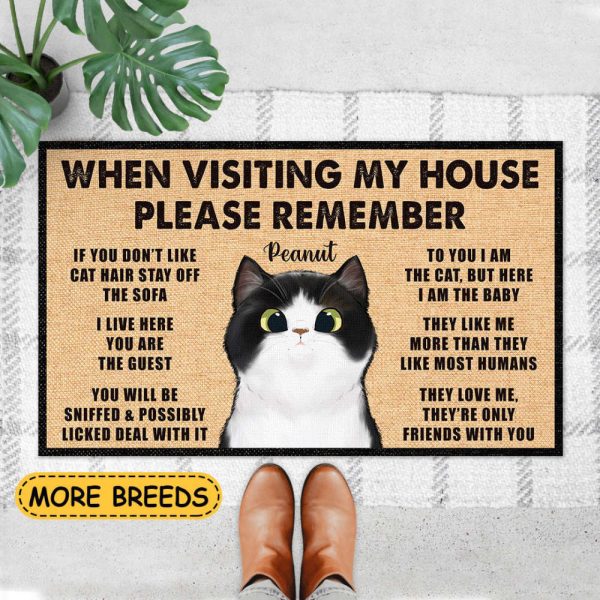 Personalized Cat Doormat, Cat Rug, Cat Welcome Mat, Best Gift For Cat Lover