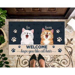 personalized cat doormat welcome mat funny cat decorative mat cat mom gift cat dad gift housewarming gift custom doormat 1.jpeg
