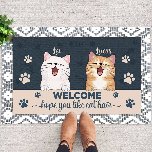 Cat Doormat, Personalized Cat Doormat, Xmas Welcome Mats, Gift For Cat Lovers