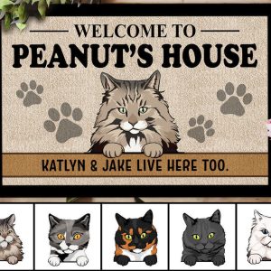 Personalized Cat Doormat With Owner’s Names,…