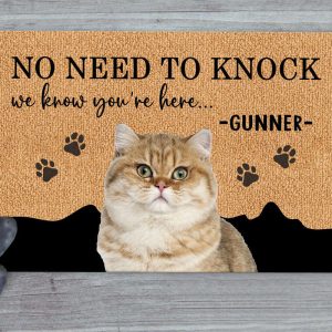 Personalized Cat Photo Welcome Mat, Custom…