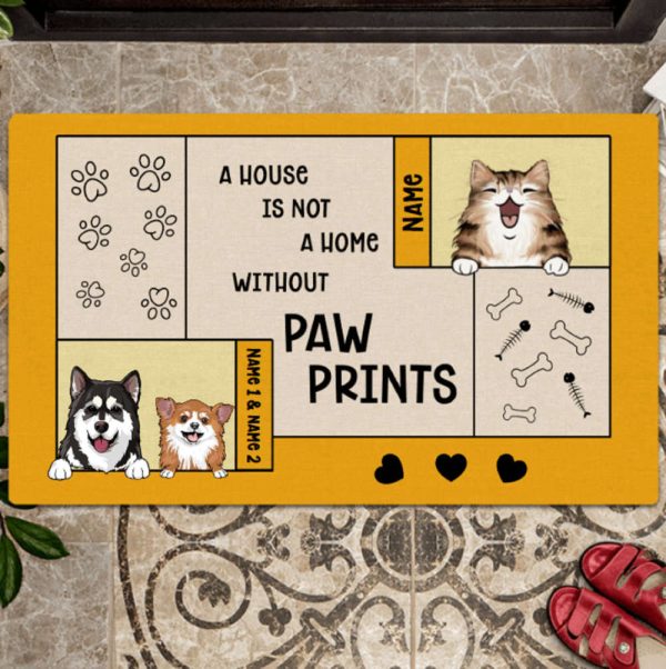 Personalized Dog and Cat Welcome Doormat, Dog Entrance Mat, For Pet Lovers