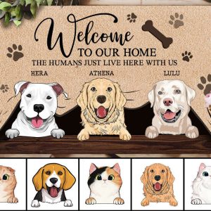 Personalized Dog Doormat, Funny Welcome Home…