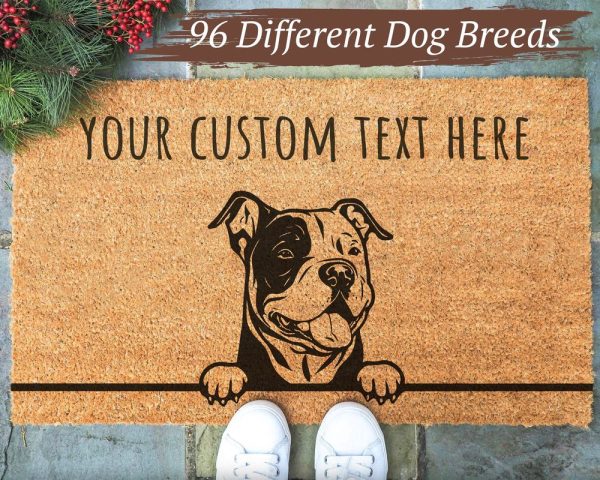 Personalized Dog Doormat, Welcome Mat, Custom Text Doormat, Gift For Dog Mom