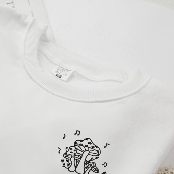 Personalized Embroidered Music Mushroom Sweatshirt, Gift For Men And Women