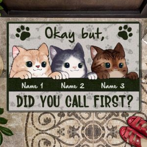 Personalized Chibi Cat Doormat, Okay But…