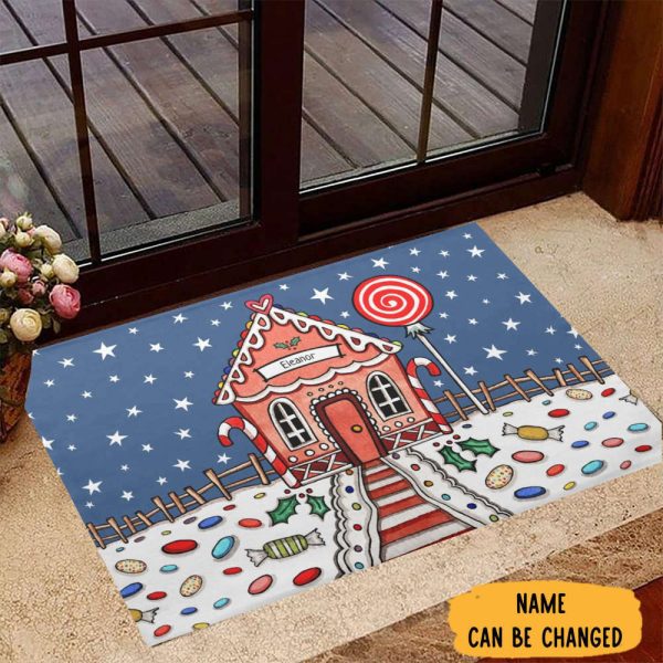 Personalized Gingerbread House Doormat Christmas Vacation Doormat Cute Christmas Gifts