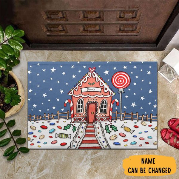 Personalized Gingerbread House Doormat Christmas Vacation Doormat Cute Christmas Gifts