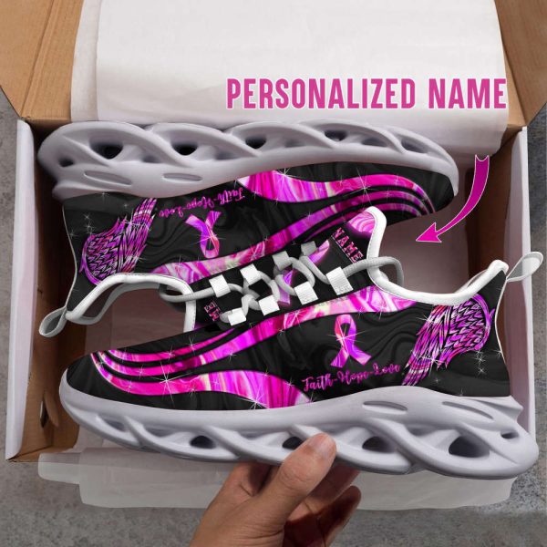 Personalized Name Breast Cancer Awareness Max Shoes, Breast Cancer Warrior Gifts