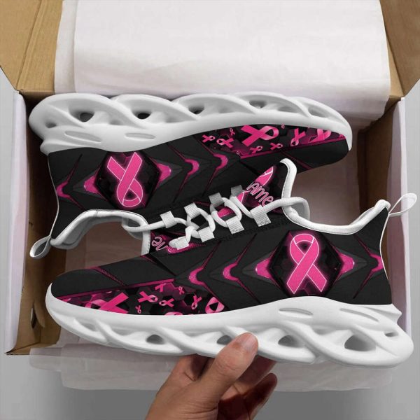 Personalized Name Breast Cancer Awareness Max Shoes, Breast Cancer Warrior Gifts