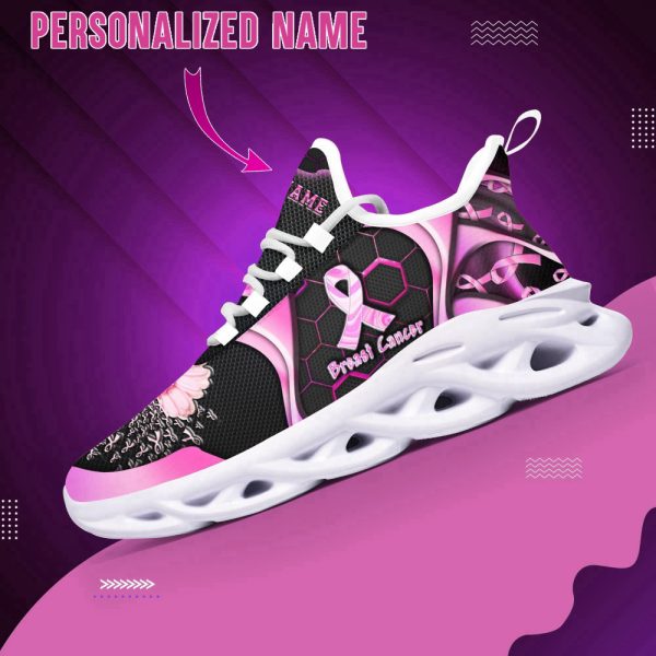 Personalized Name Breast Cancer Awareness Max Shoes For Men Women