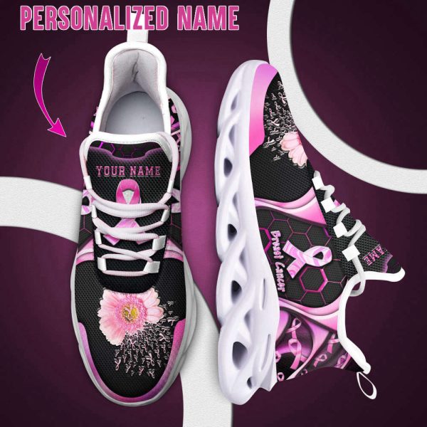 Personalized Name Breast Cancer Awareness Max Shoes For Men Women
