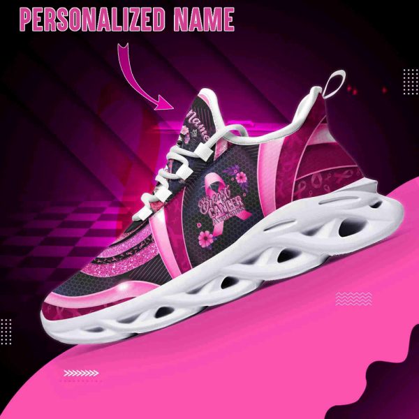 Personalized Name Breast Cancer Awareness Max Shoes, Pink Ribbon Shoes, Breast Cancer Gifts