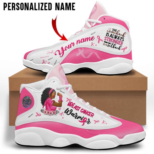 Personalized Name Breast Cancer Awareness Shoes, Breast Cancer Warrior For Breast Cancer