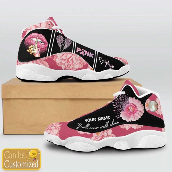 Personalized Name Breast Cancer Awareness Shoes, Pink Ribbon Shoes, Breast Cancer Gifts