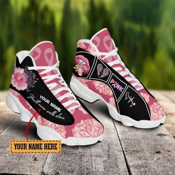 Personalized Name Breast Cancer Awareness Shoes, Pink Ribbon Shoes, Breast Cancer Gifts