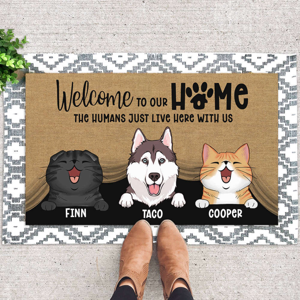 Personalized Dog Photo Welcome Mat, Custom Dog Doormat, For Dog Lover Gifts  - Furlidays