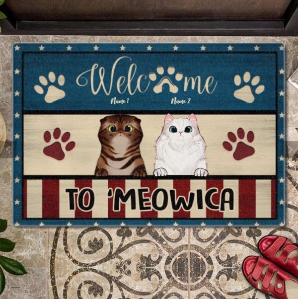 Personalized Welcome To Meowicaaa Cat Doormat, Cat Entrance Mat, For Pet Lovers