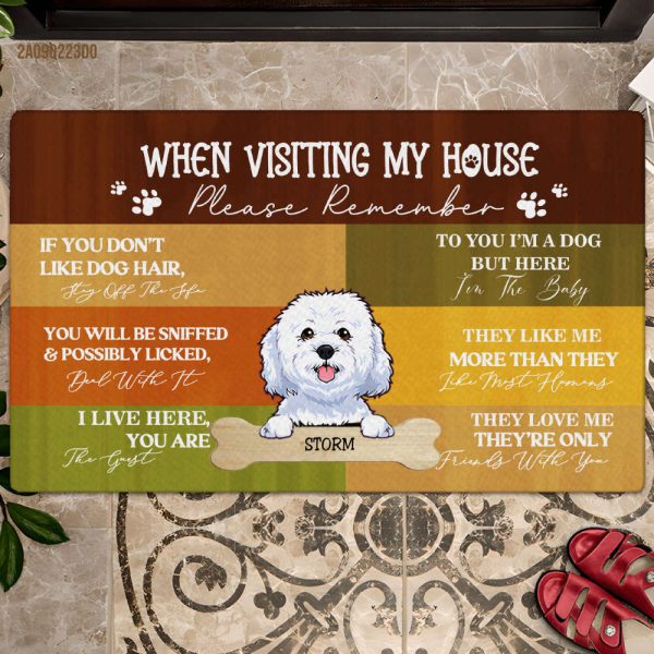 Personalized When Visiting My House Please Remember Dog Doormat, Gift For Dog Lover