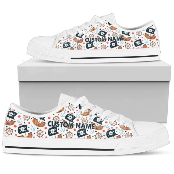 Pirate Shoes, Pirate Sneakers, Shoes With Pirate Print For Men And Women