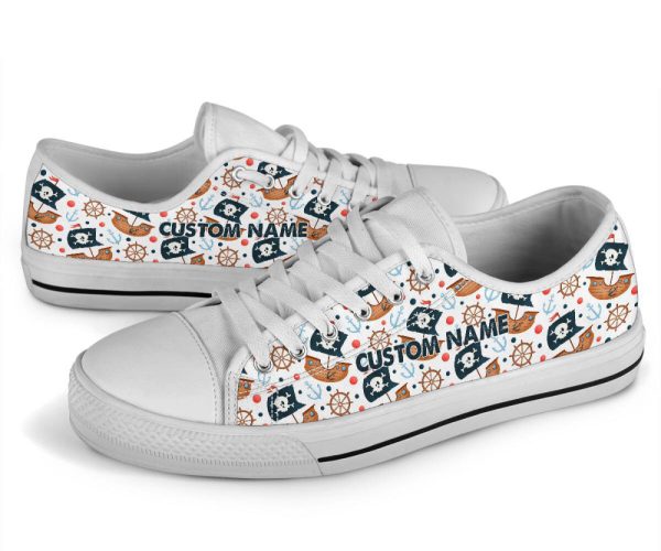 Pirate Shoes, Pirate Sneakers, Shoes With Pirate Print For Men And Women