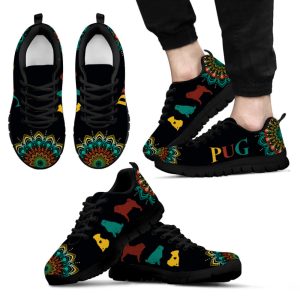 pug dog lover shoes geometric mandala art sneakers walking running lightweight casual shoes for men and women 1.jpeg