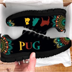 pug dog lover shoes geometric mandala art sneakers walking running lightweight casual shoes for men and women 3.jpeg