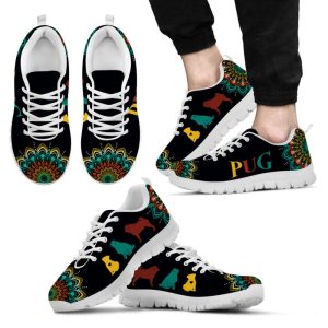 pug dog lover shoes geometric mandala art sneakers walking running lightweight casual shoes for men and women.jpeg