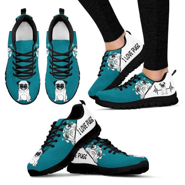 Pug Dog Lover Shoes Heatbeat Sneakers Walking Running Lightweight Casual Shoes For Men Women