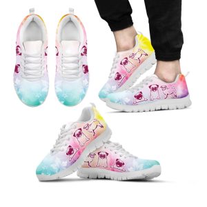 pug dog lover shoes rainbow flower sneakers walking running lightweight casual shoes for pet lover.jpeg