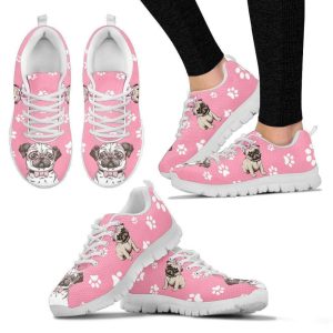 Pug Dog Women’s Sneakers Walking Running…