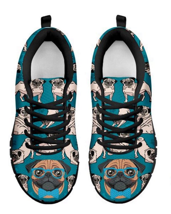 Pug Life Womens Sneakers Black Sole Running Custom Gifts Pet Dog Lovers