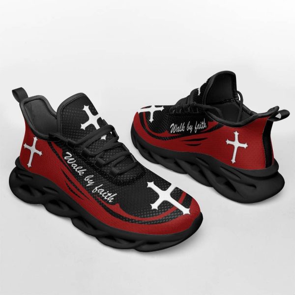 Red Jesus Walk By Faith Running Sneakers 1 Max Soul Shoes  For Men And Women