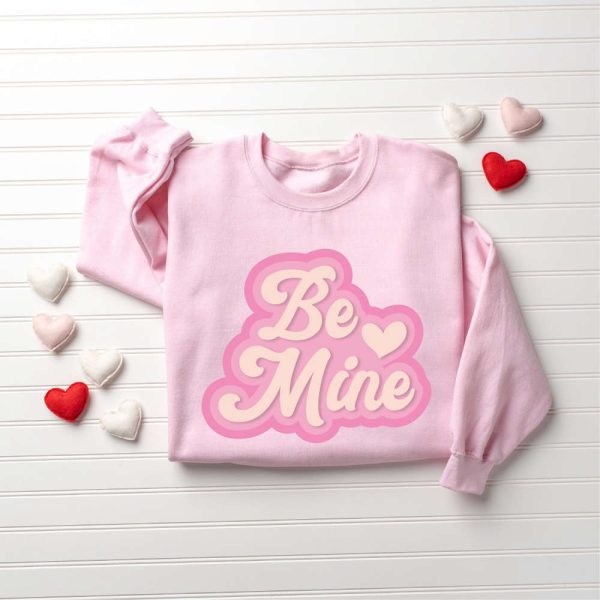 Retro Be Mine Sweatshirt, Valentine Sweatshirt, Heart Sweatshirt, Gift For Women