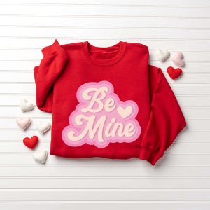 retro be mine sweatshirt valentine sweatshirt heart sweatshirt gift for women 2.jpeg