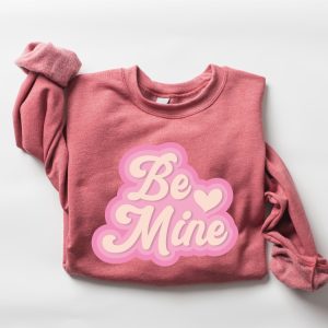 retro be mine sweatshirt valentine sweatshirt heart sweatshirt gift for women 5.jpeg