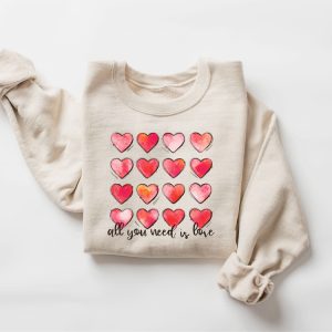 Retro Heart Valentines Sweatshirt, Womens Valentine…